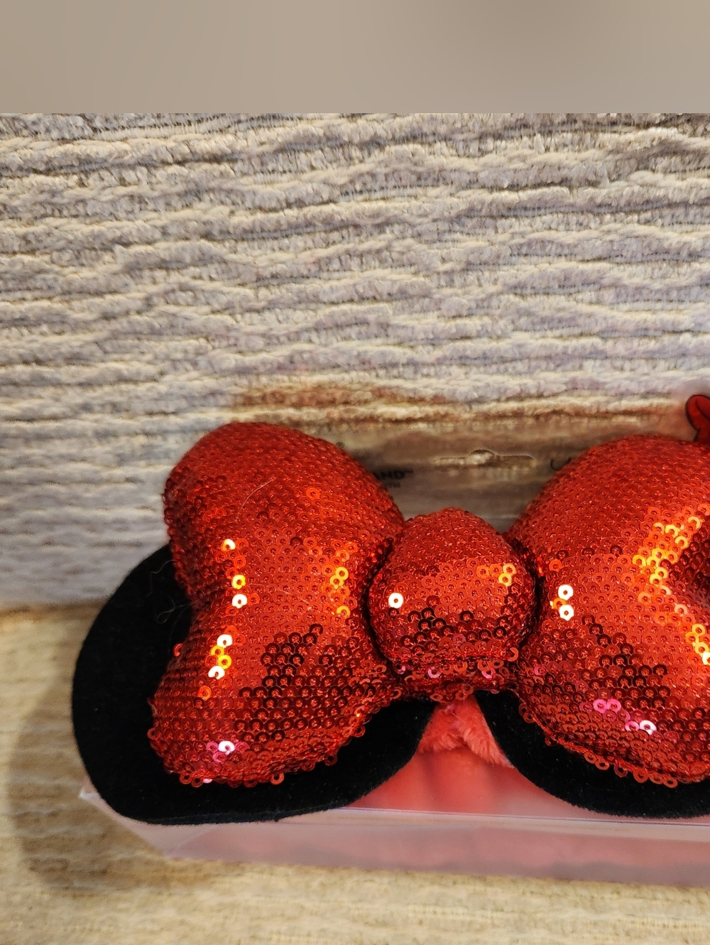 The Crème Shop Disney Minnie Mouse 3D Teddy Spa  Headband Red Sequins